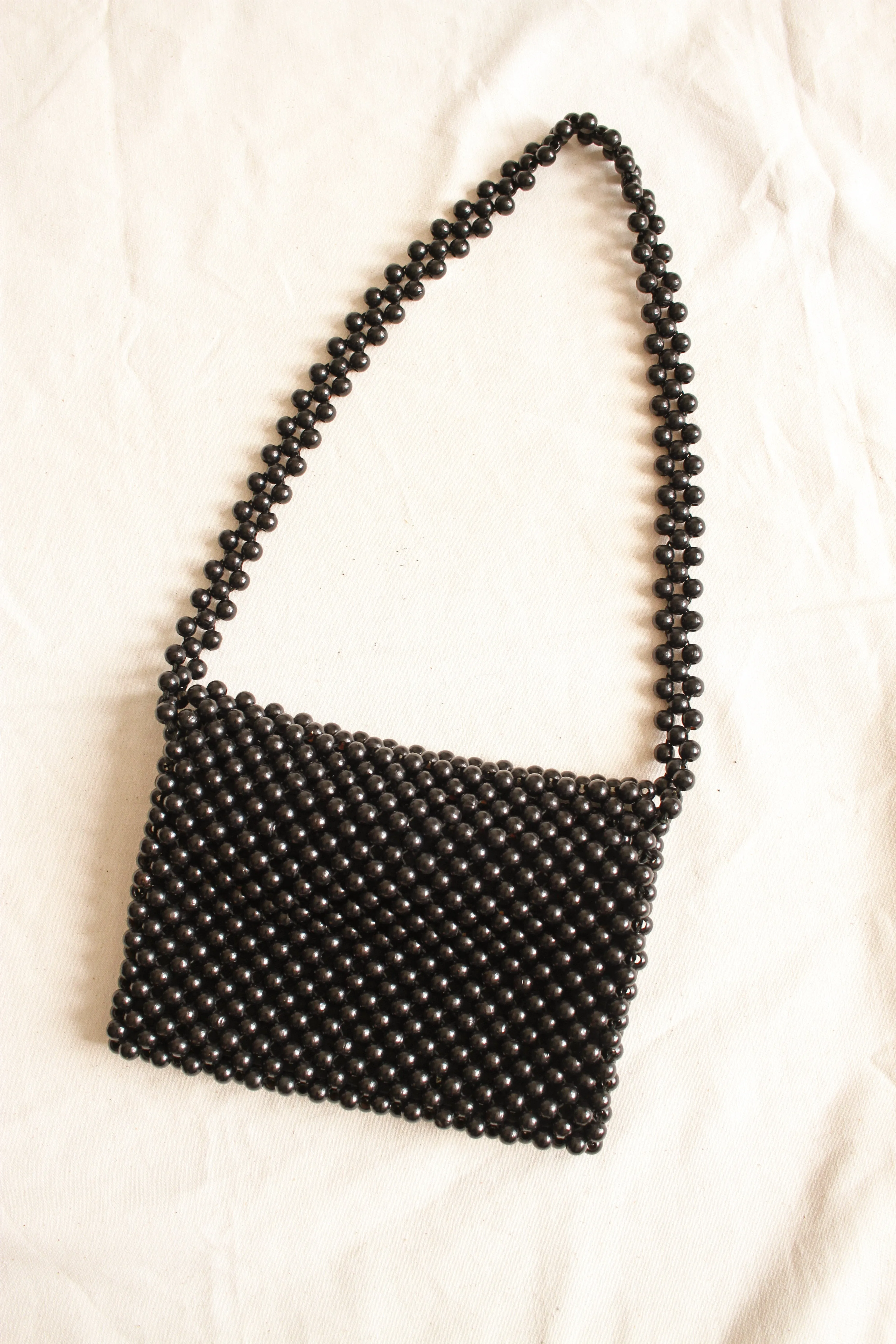 1960s Black Beaded Purse