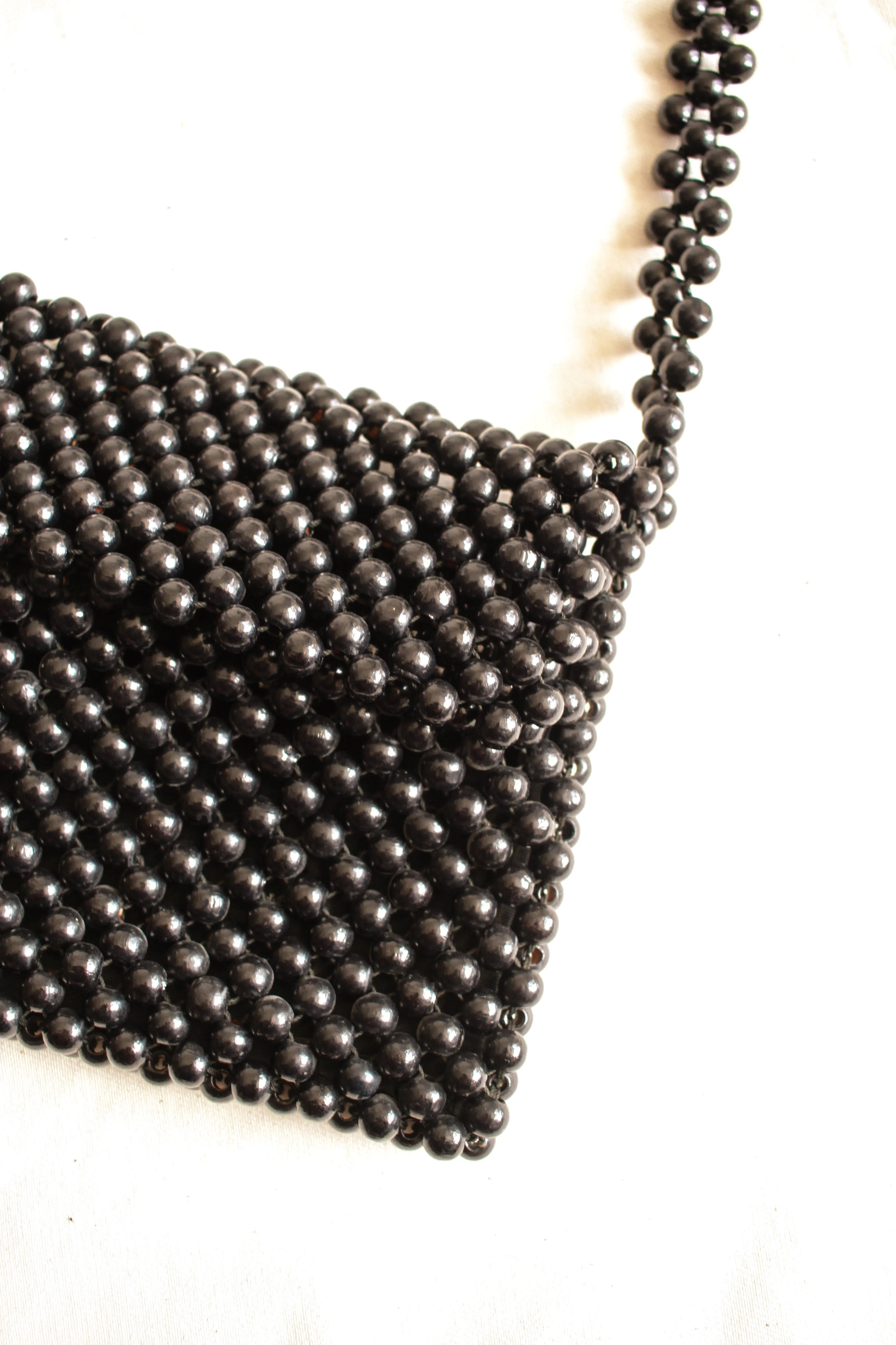 1960s Black Beaded Purse