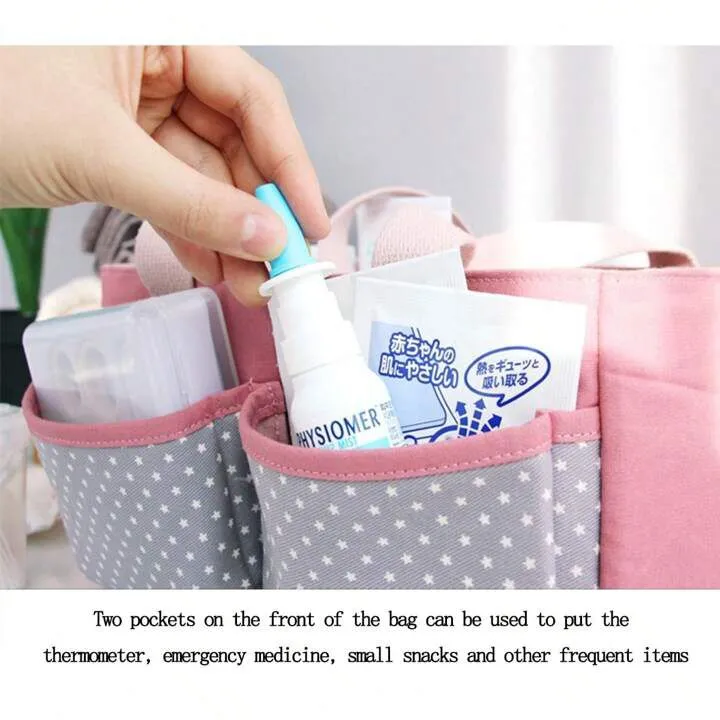 1pc Multifunctional Baby Stroller Hanging Bag For Mommy, Storage Bag For Baby Bottle & Diaper, Pink S334044