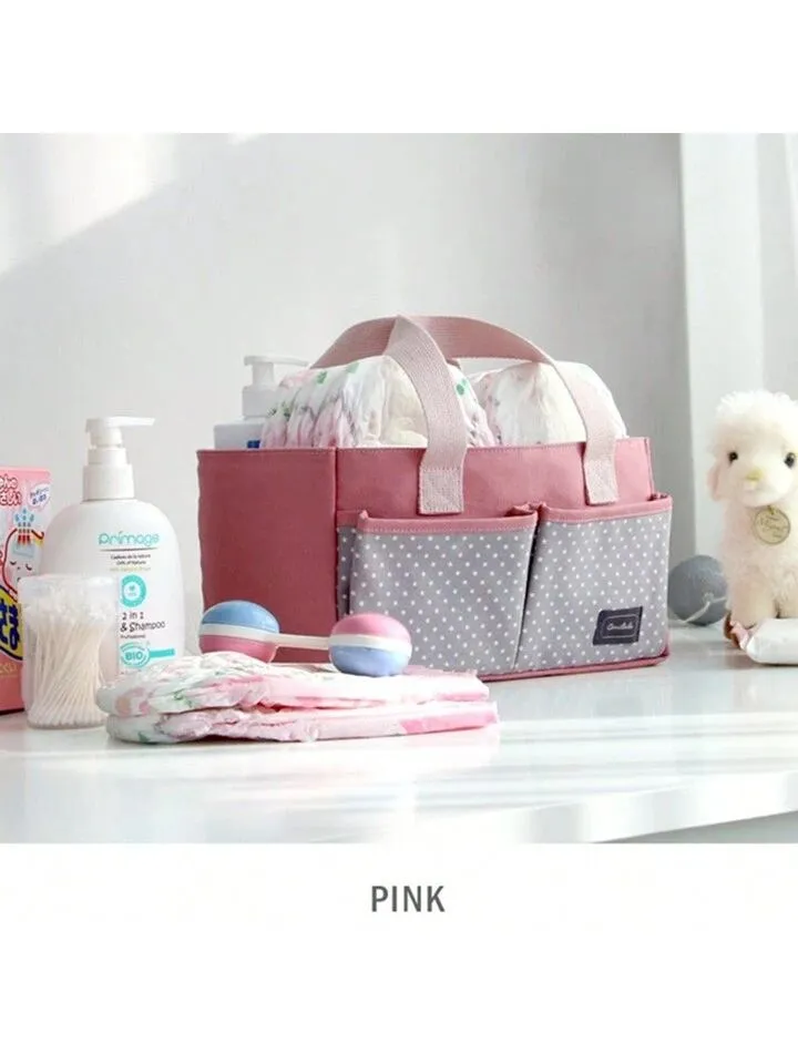 1pc Multifunctional Baby Stroller Hanging Bag For Mommy, Storage Bag For Baby Bottle & Diaper, Pink S334044