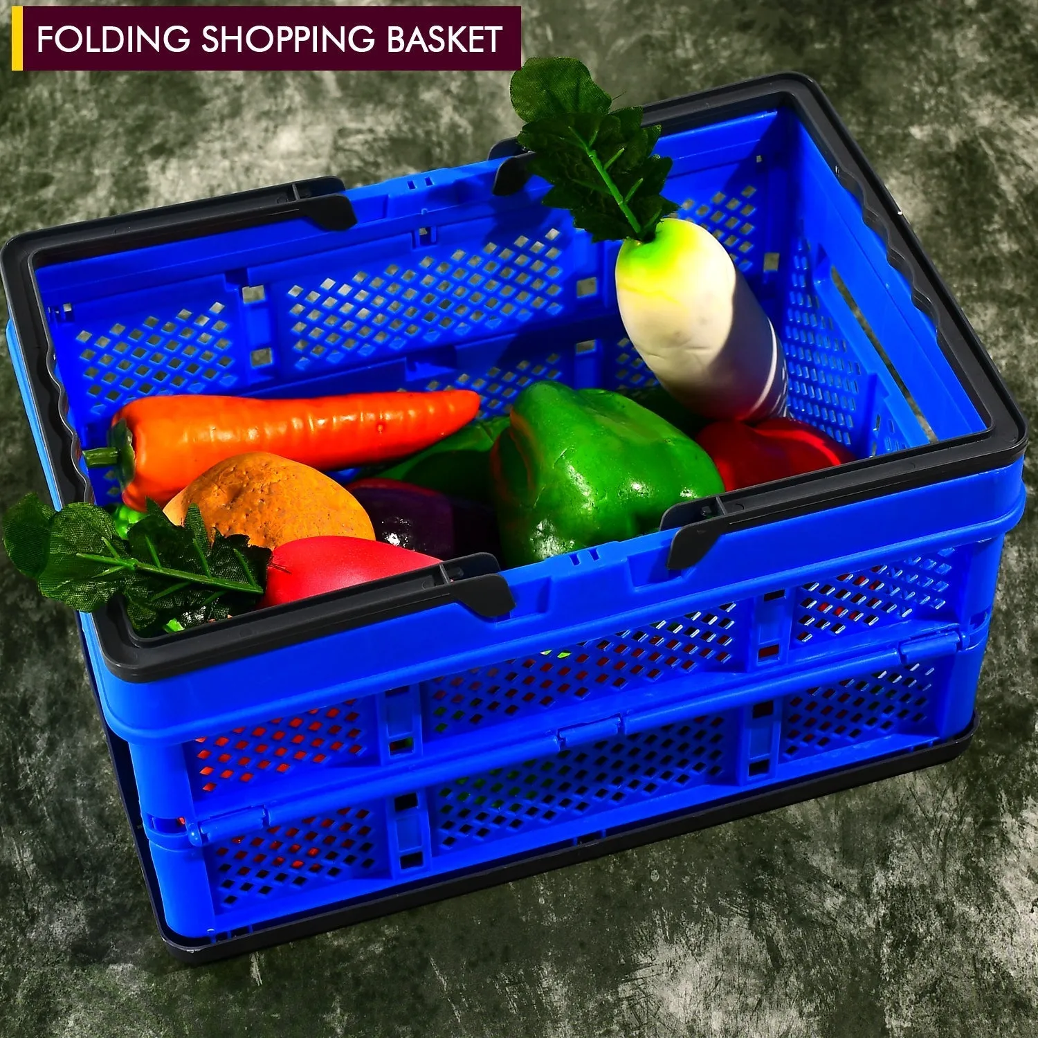 2168 Multipurpose Foldable Portable Stackable Storage Basket