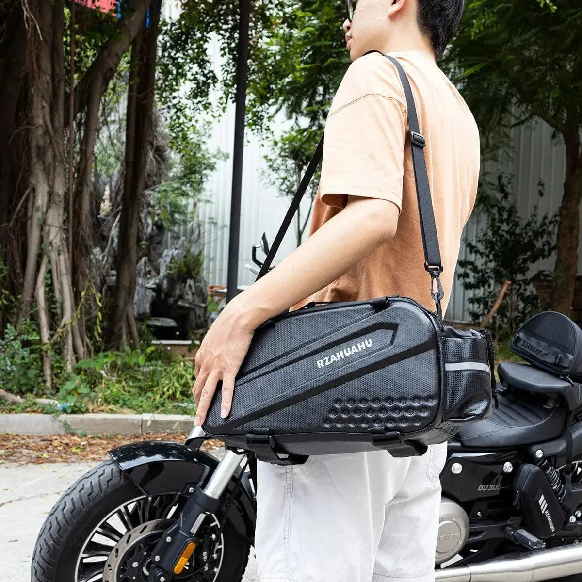 3 in 1 Bike Rack Bag Trunk Bag Waterproof Bicycle Rear Seat Bag with 2 Side Hanging Bags Cycling Cargo Luggage Bag Shoulder Bag