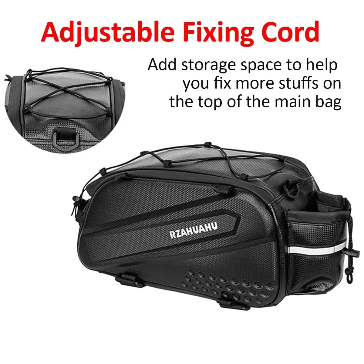 3 in 1 Bike Rack Bag Trunk Bag Waterproof Bicycle Rear Seat Bag with 2 Side Hanging Bags Cycling Cargo Luggage Bag Shoulder Bag