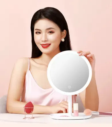 3 Modes LED Makeup Mirror with Storage Base-(5510)White(SA2405-161)