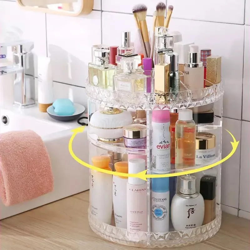 360 Rotating Makeup & Skin Care Organizer Desktop Large Capacity Acrylic Organizer