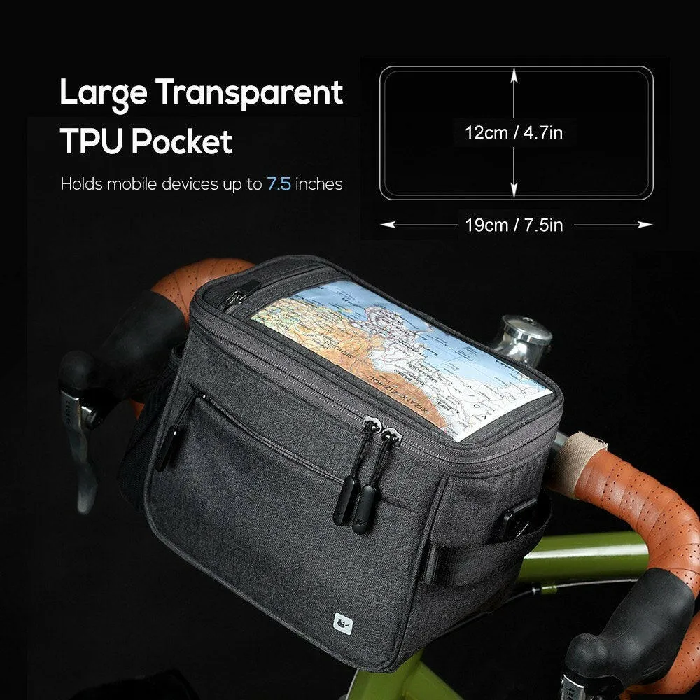 4.5L Bike Handlebar Bag Waterproof Cycling Bicycle Handle Bar Front Bag Basket Shoulder Bag with Rain Cover