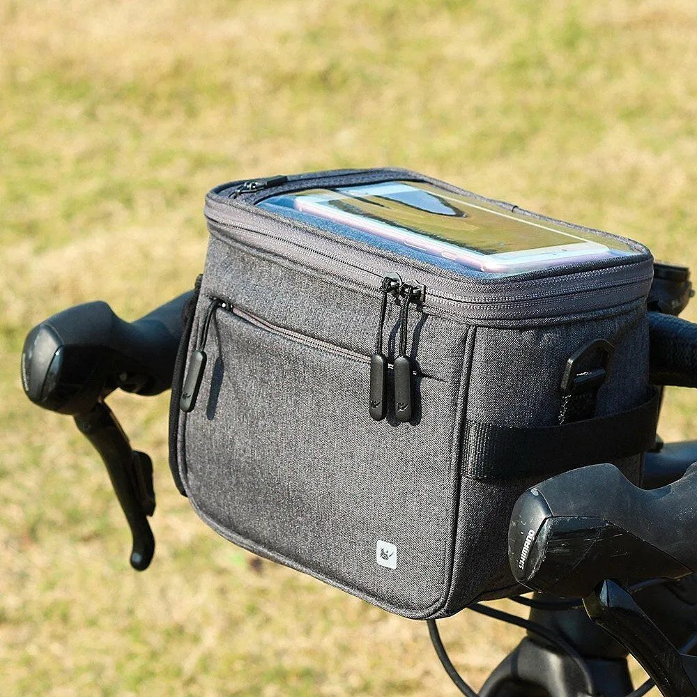 4.5L Bike Handlebar Bag Waterproof Cycling Bicycle Handle Bar Front Bag Basket Shoulder Bag with Rain Cover