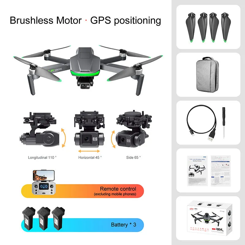 4K Drone S155 Pro 3-Axis Gimbal Obstacle Avoidance GPS 5G Relay WIFI Brushless Quadcopter