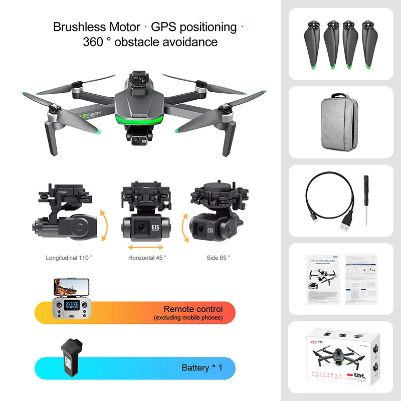 4K Drone S155 Pro 3-Axis Gimbal Obstacle Avoidance GPS 5G Relay WIFI Brushless Quadcopter