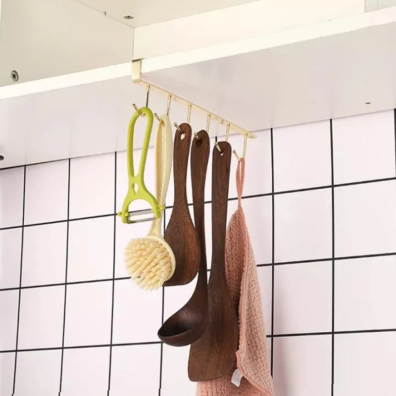 6 Hooks Under-Cabinet Hanger Rack