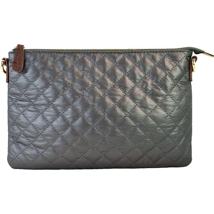 8627 Monogrammable Quilted Zipper Pouch Wristlet Fashion Clutch/Crossbody