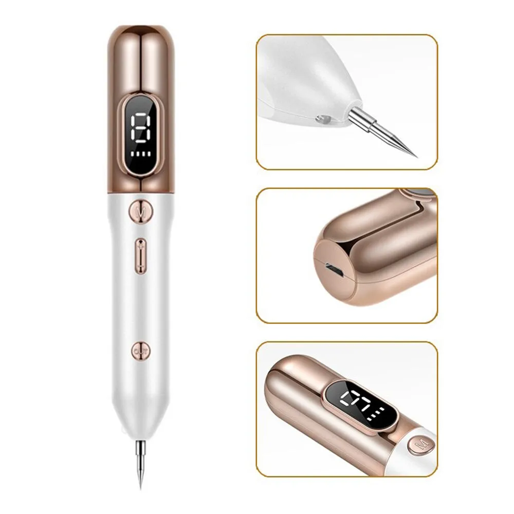 9 Speed LCD Display Mole Pimple Tag Tattoo Remover- USB Charging