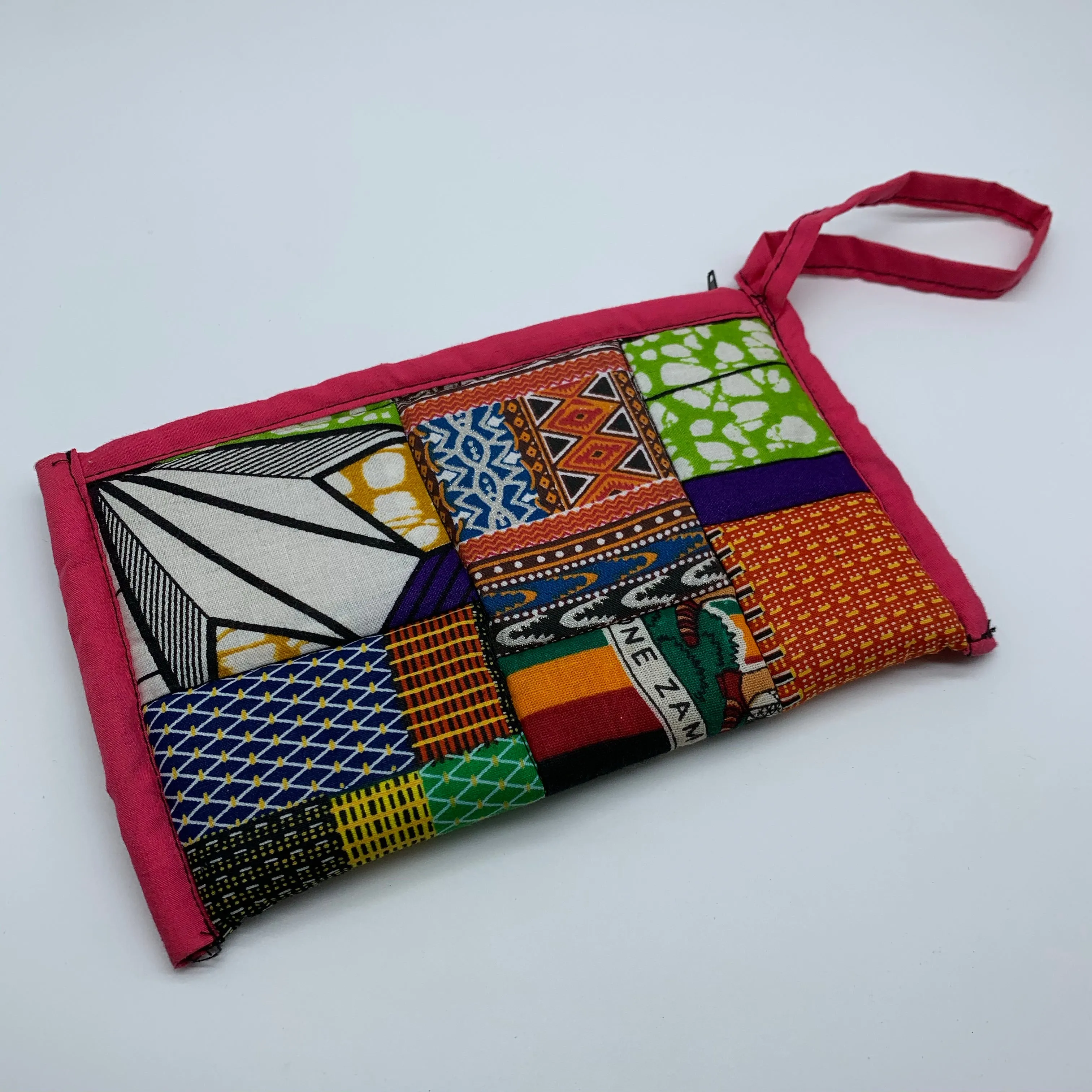 African Print Clutch /W Handle- Zoba Zoba Pink Variation