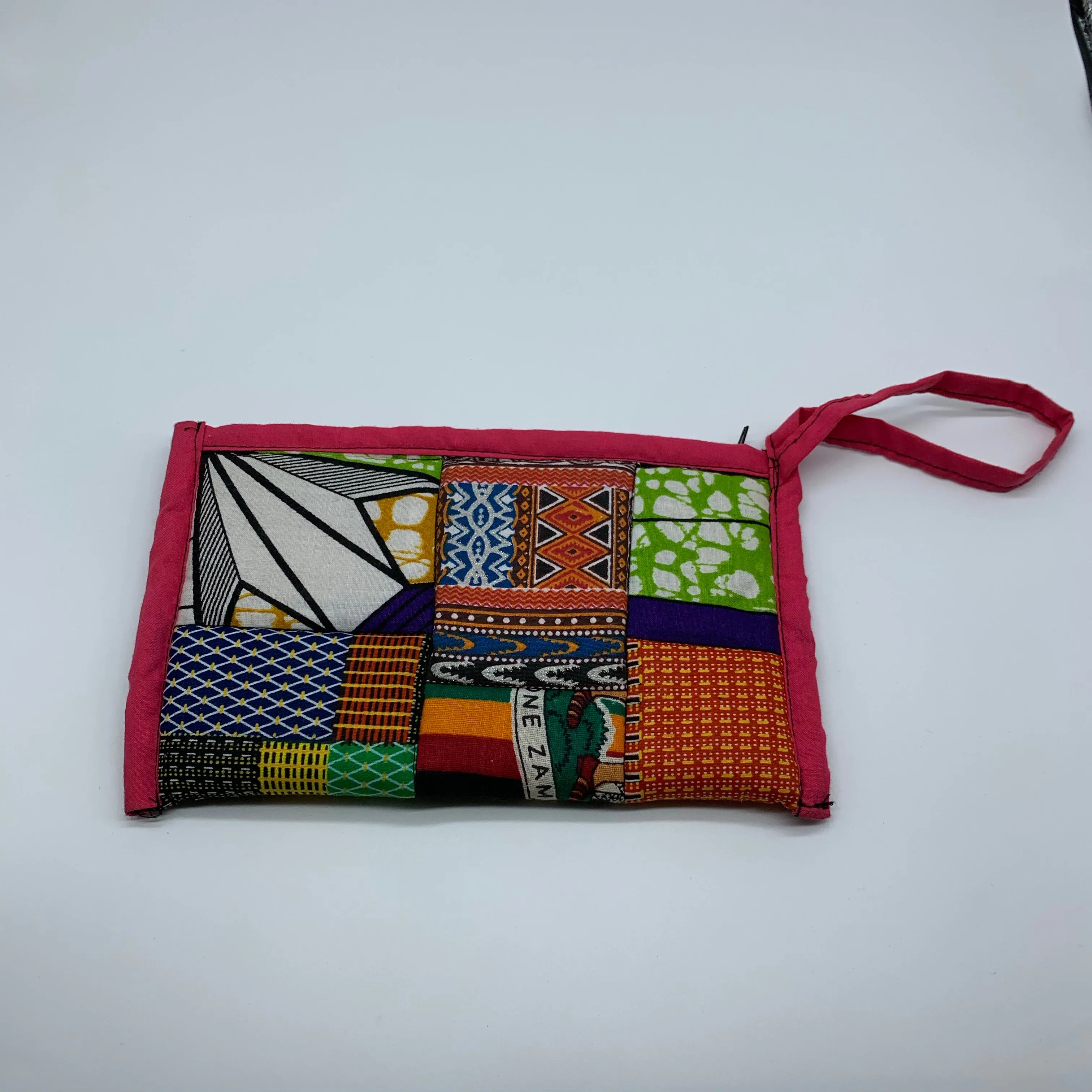 African Print Clutch /W Handle- Zoba Zoba Pink Variation