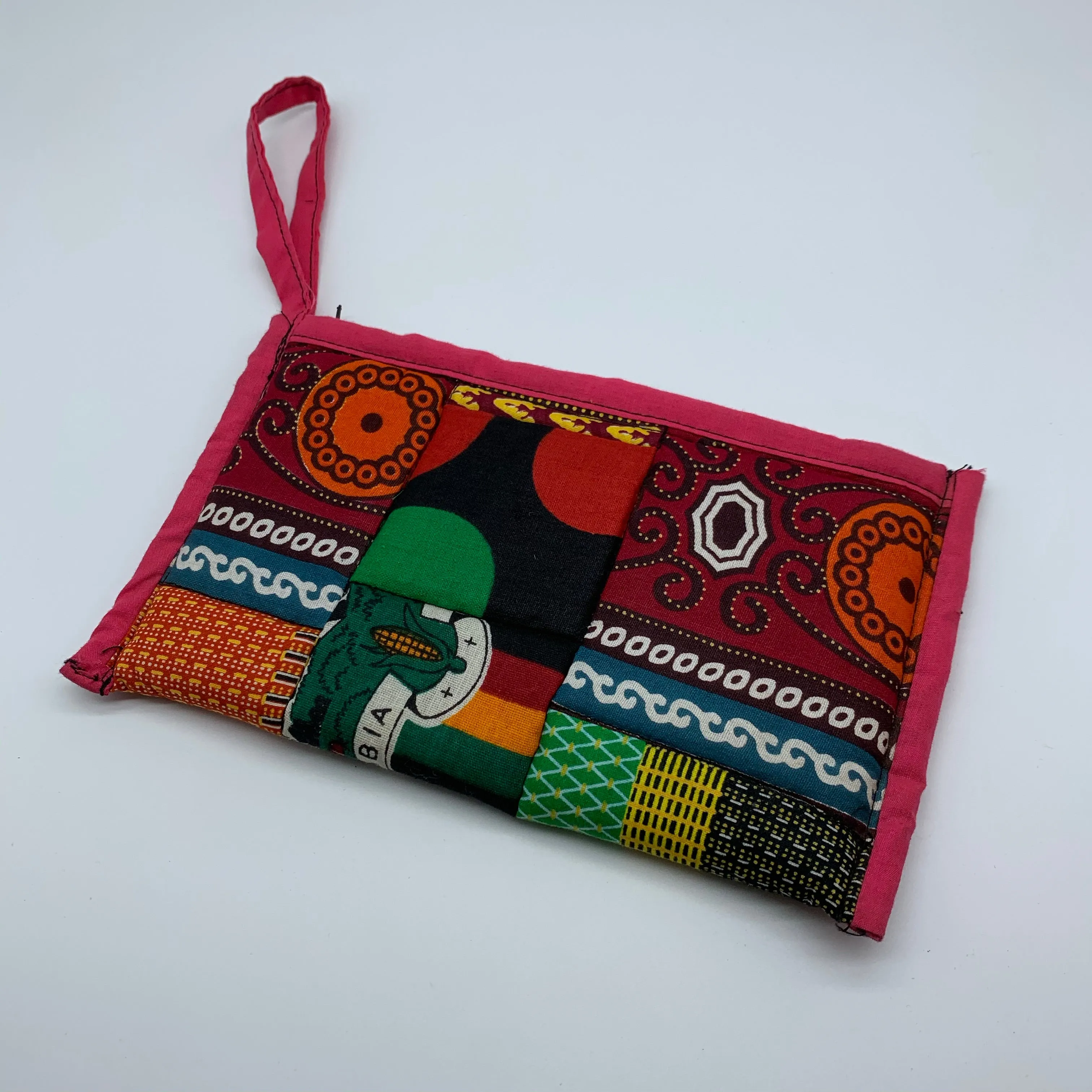 African Print Clutch /W Handle- Zoba Zoba Pink Variation