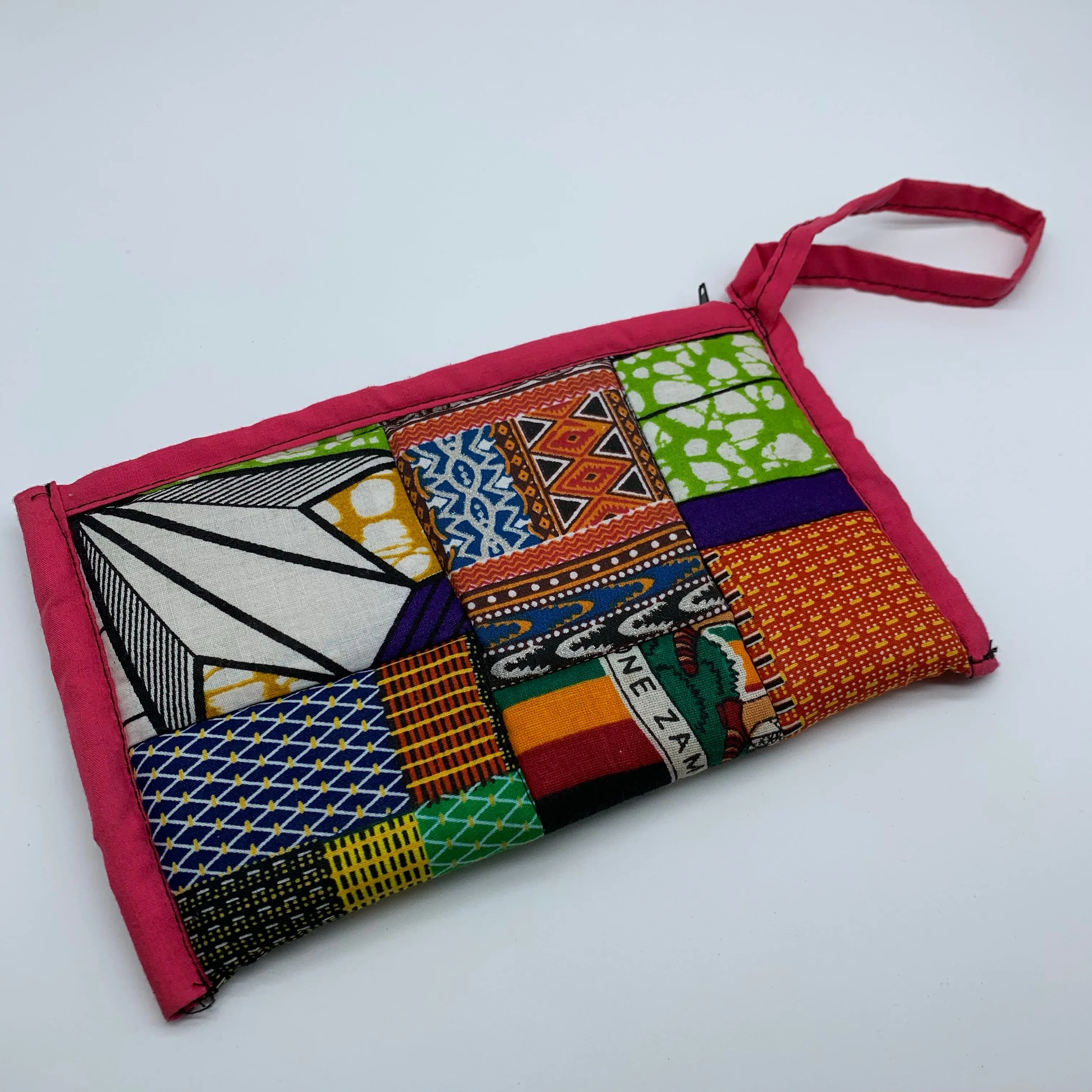 African Print Clutch /W Handle- Zoba Zoba Pink Variation