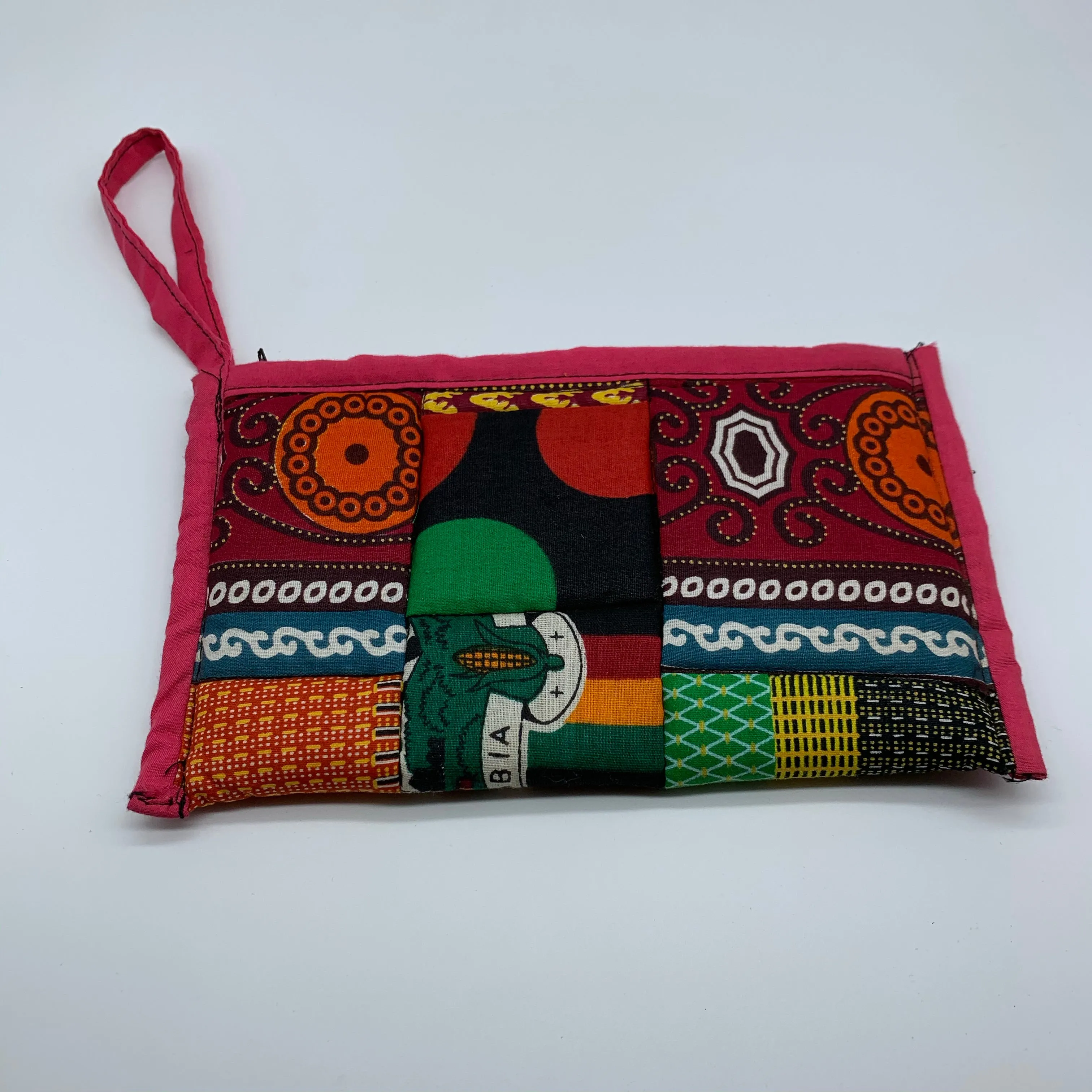 African Print Clutch /W Handle- Zoba Zoba Pink Variation