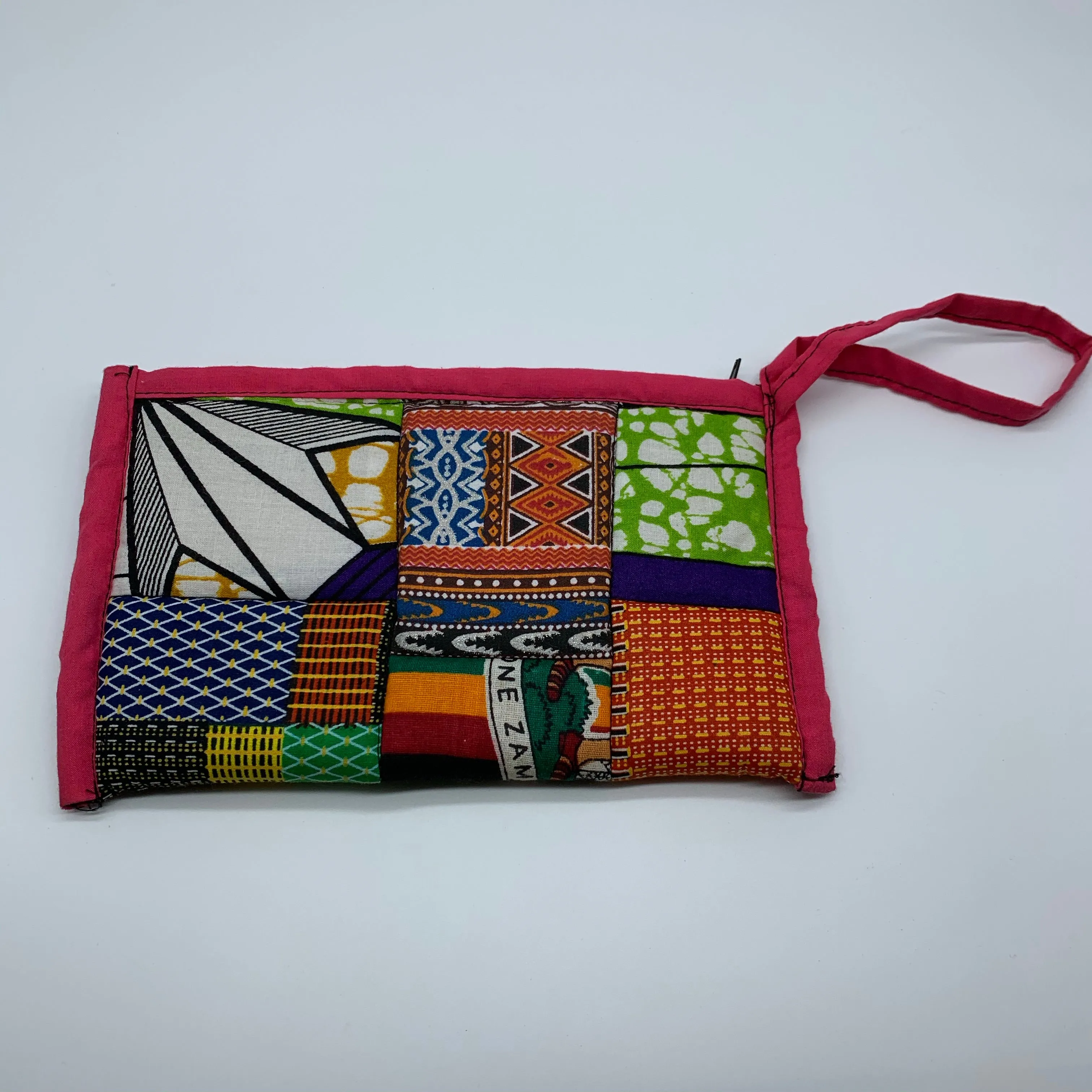 African Print Clutch /W Handle- Zoba Zoba Pink Variation