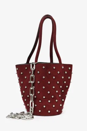 Alexander Wang Burgundy Studded Mini Bucket Bag