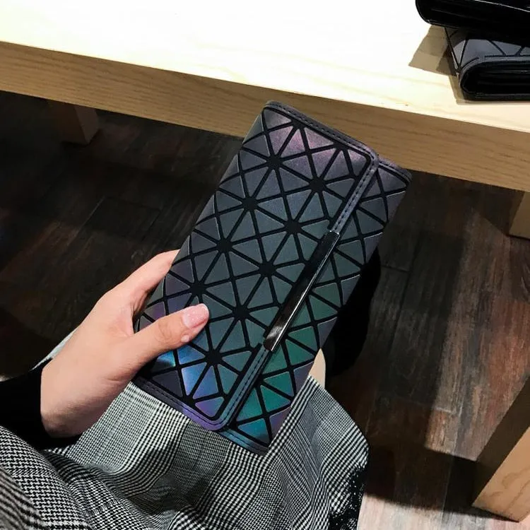 Aliwood 2018 Hot Brand Bao Wallet Women Clutch Ladies Cards bag Fashion Geometric Female bags Noctilucent luminous Long Purse