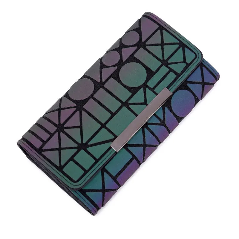 Aliwood 2018 Hot Brand Bao Wallet Women Clutch Ladies Cards bag Fashion Geometric Female bags Noctilucent luminous Long Purse