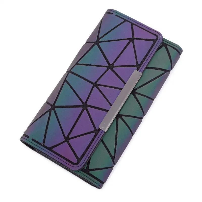 Aliwood 2018 Hot Brand Bao Wallet Women Clutch Ladies Cards bag Fashion Geometric Female bags Noctilucent luminous Long Purse