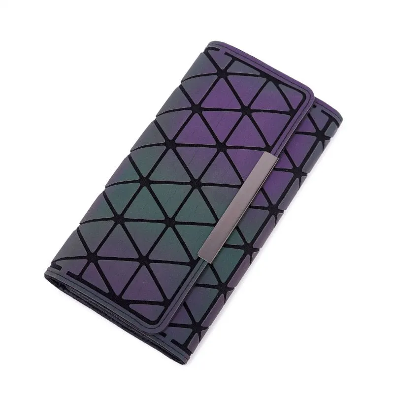 Aliwood 2018 Hot Brand Bao Wallet Women Clutch Ladies Cards bag Fashion Geometric Female bags Noctilucent luminous Long Purse