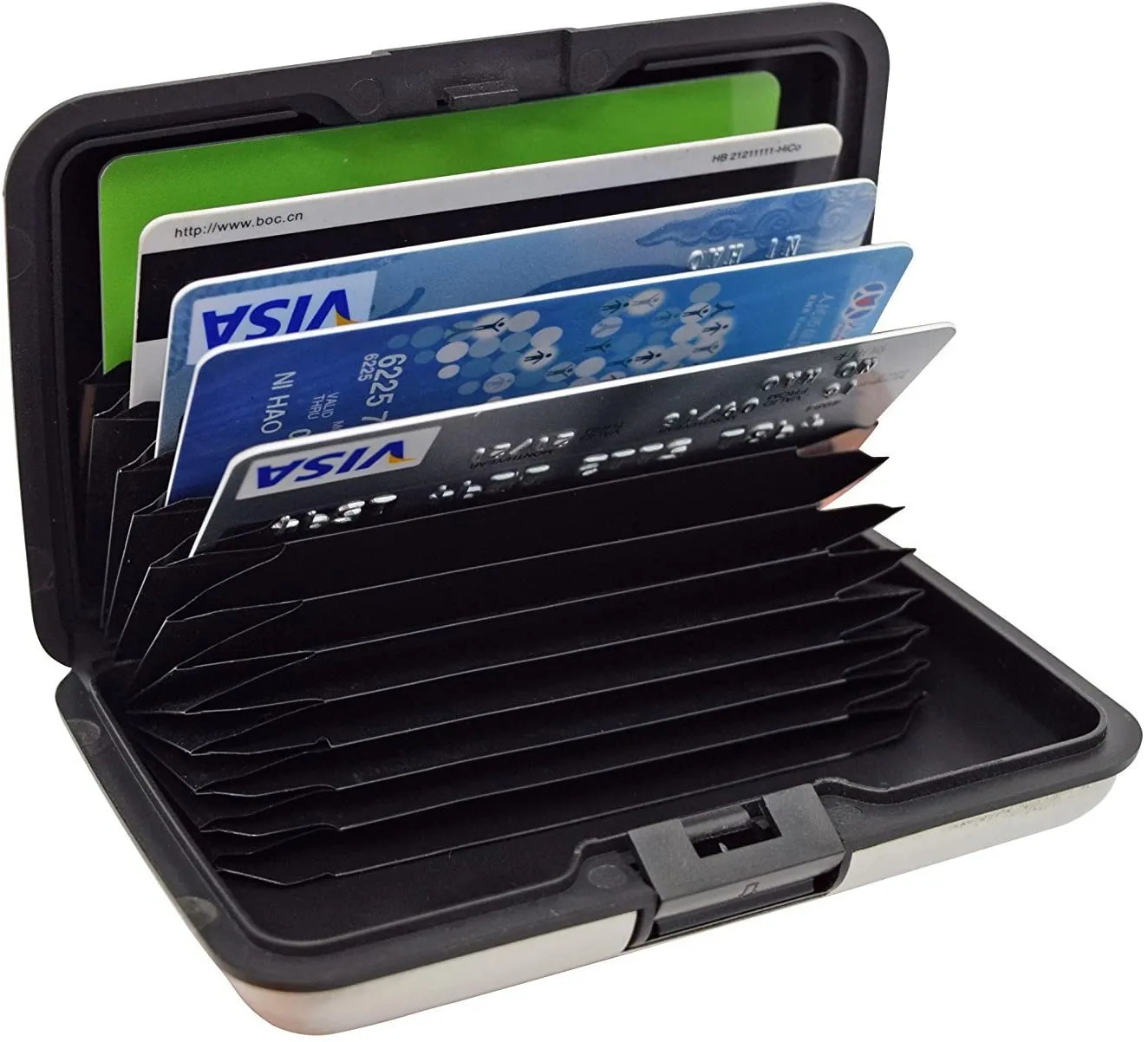 Aluma Wallet Multi Pockets Aluminum Purse Credit Cards Organizing Hard Case Holder