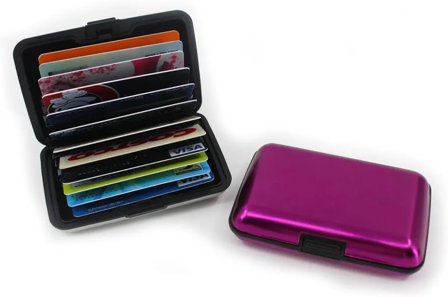 Aluma Wallet Multi Pockets Aluminum Purse Credit Cards Organizing Hard Case Holder