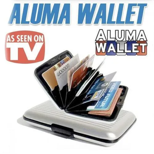 Aluma Wallet Multi Pockets Aluminum Purse Credit Cards Organizing Hard Case Holder