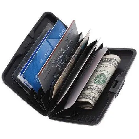 Aluma Wallet Multi Pockets Aluminum Purse Credit Cards Organizing Hard Case Holder