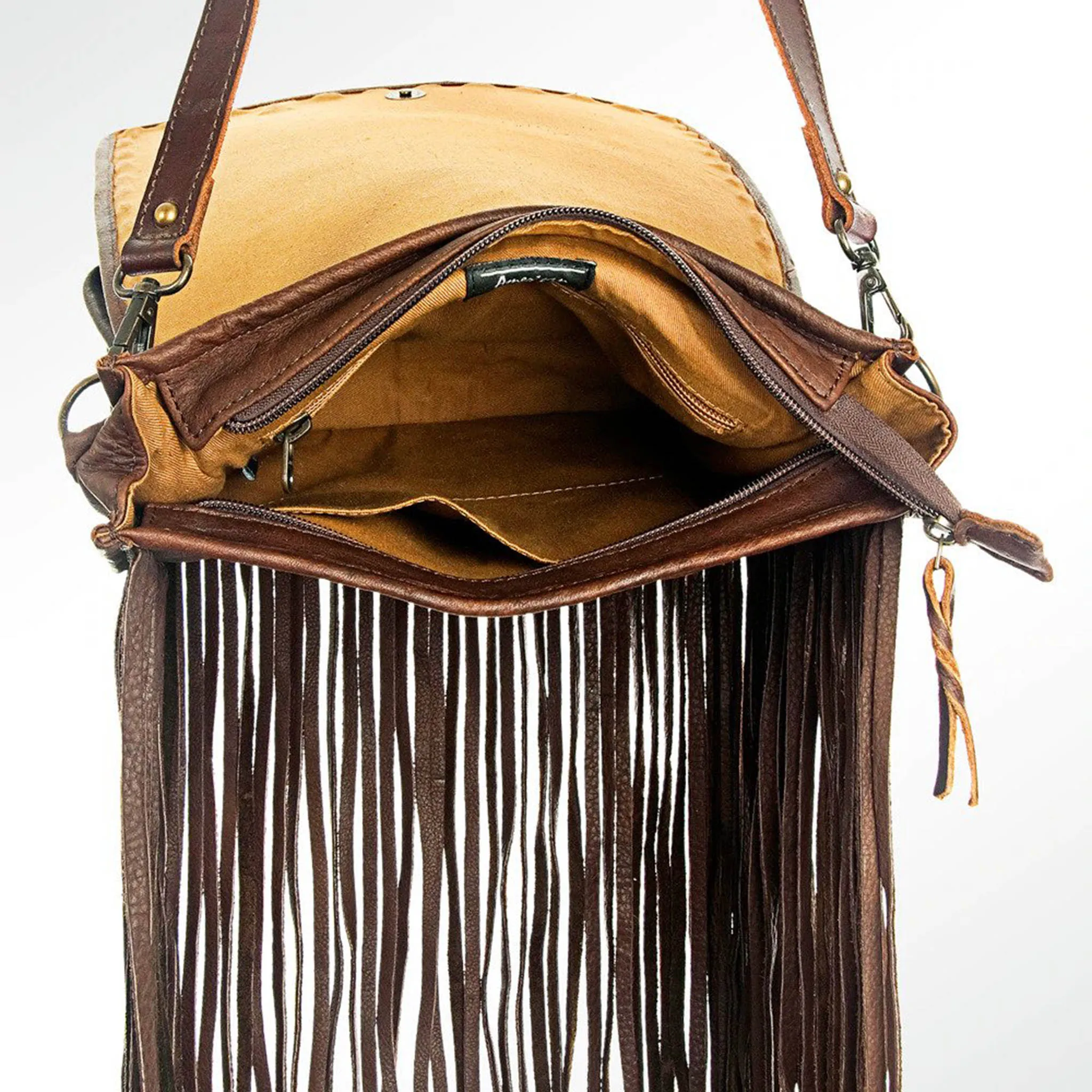 American Darling Cactus Tooled with Fringe Purse