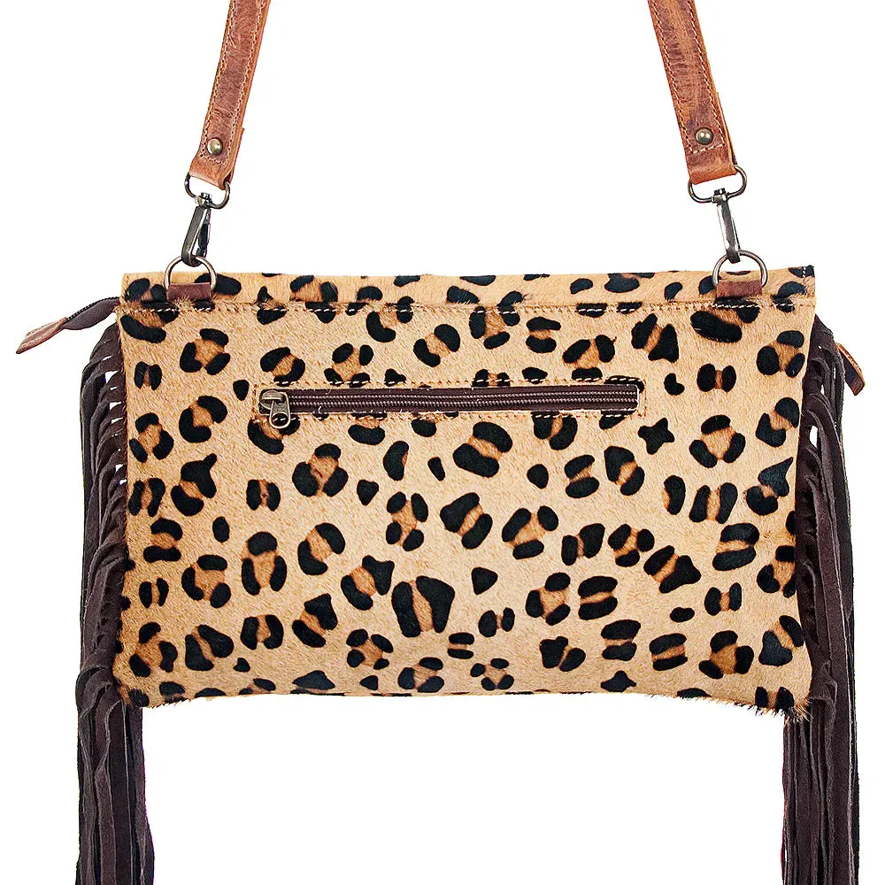 American Darling Cheetah Clutch Fringe Purse