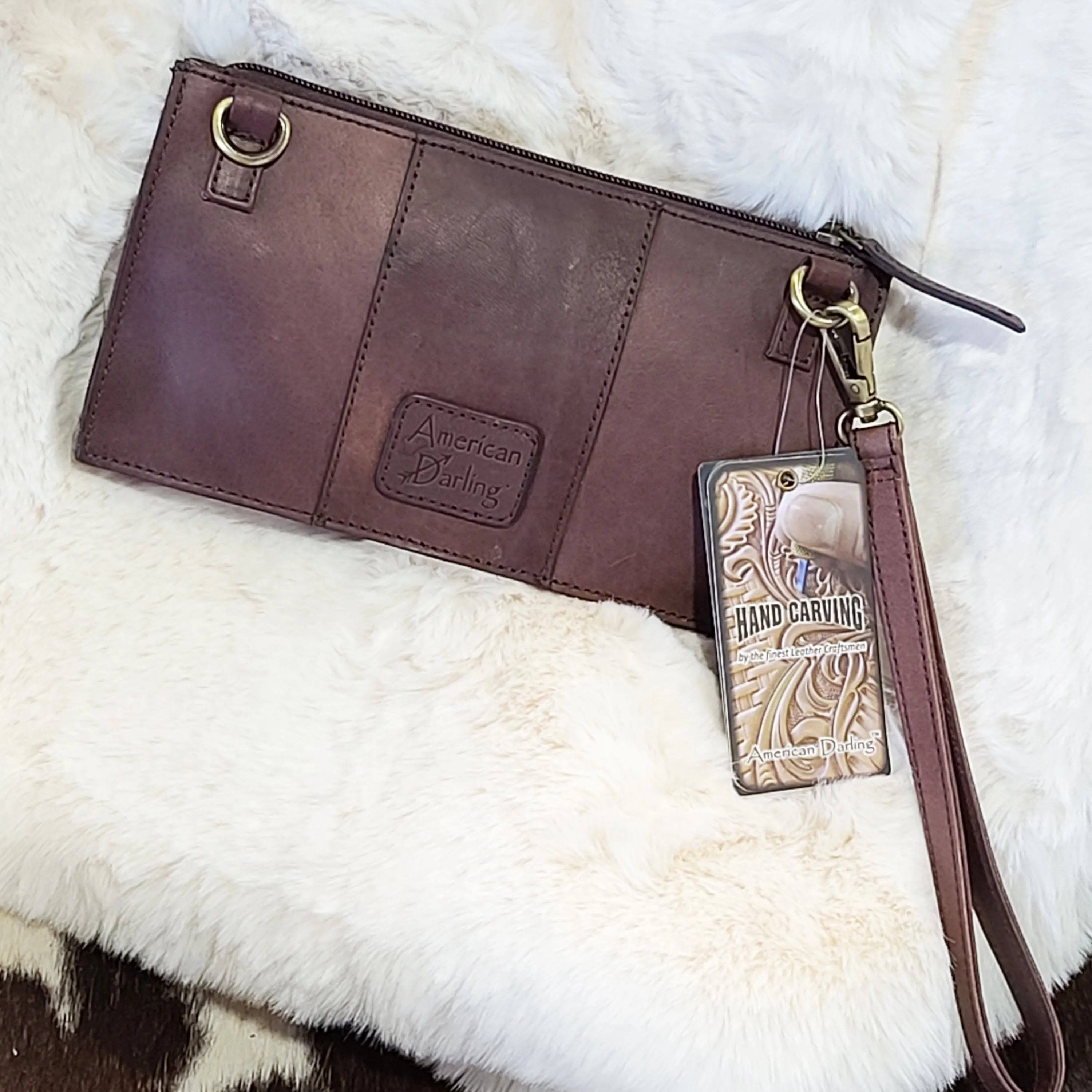 American Darling Chocolate Cowhide Clutch