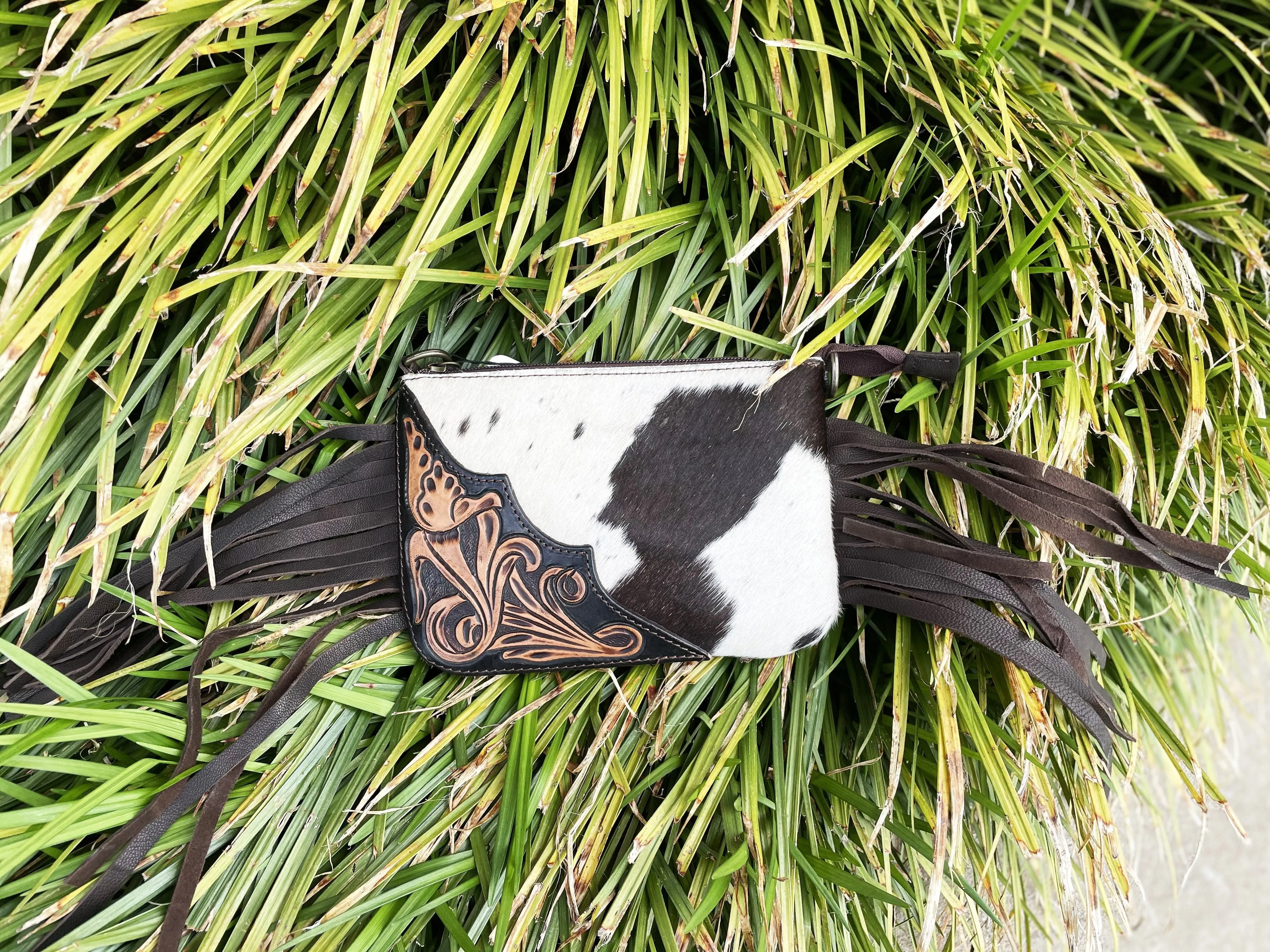 American Darling Tooled Cowhide Purse