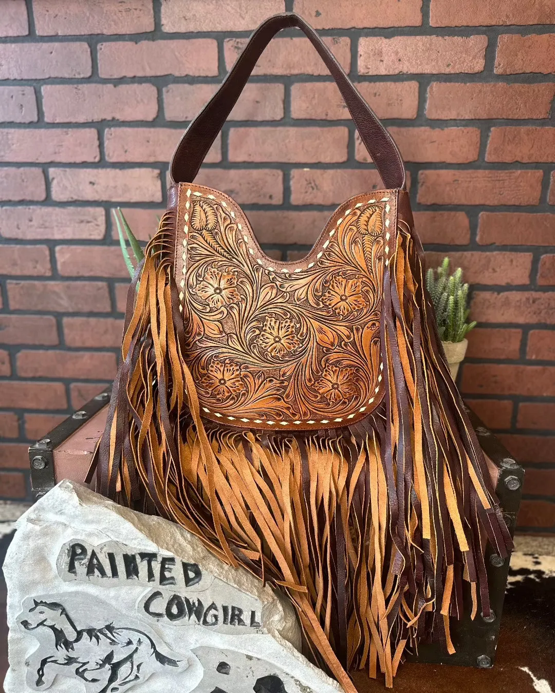 American Darling Tooled Leather Hobo Purse ADBGZ473