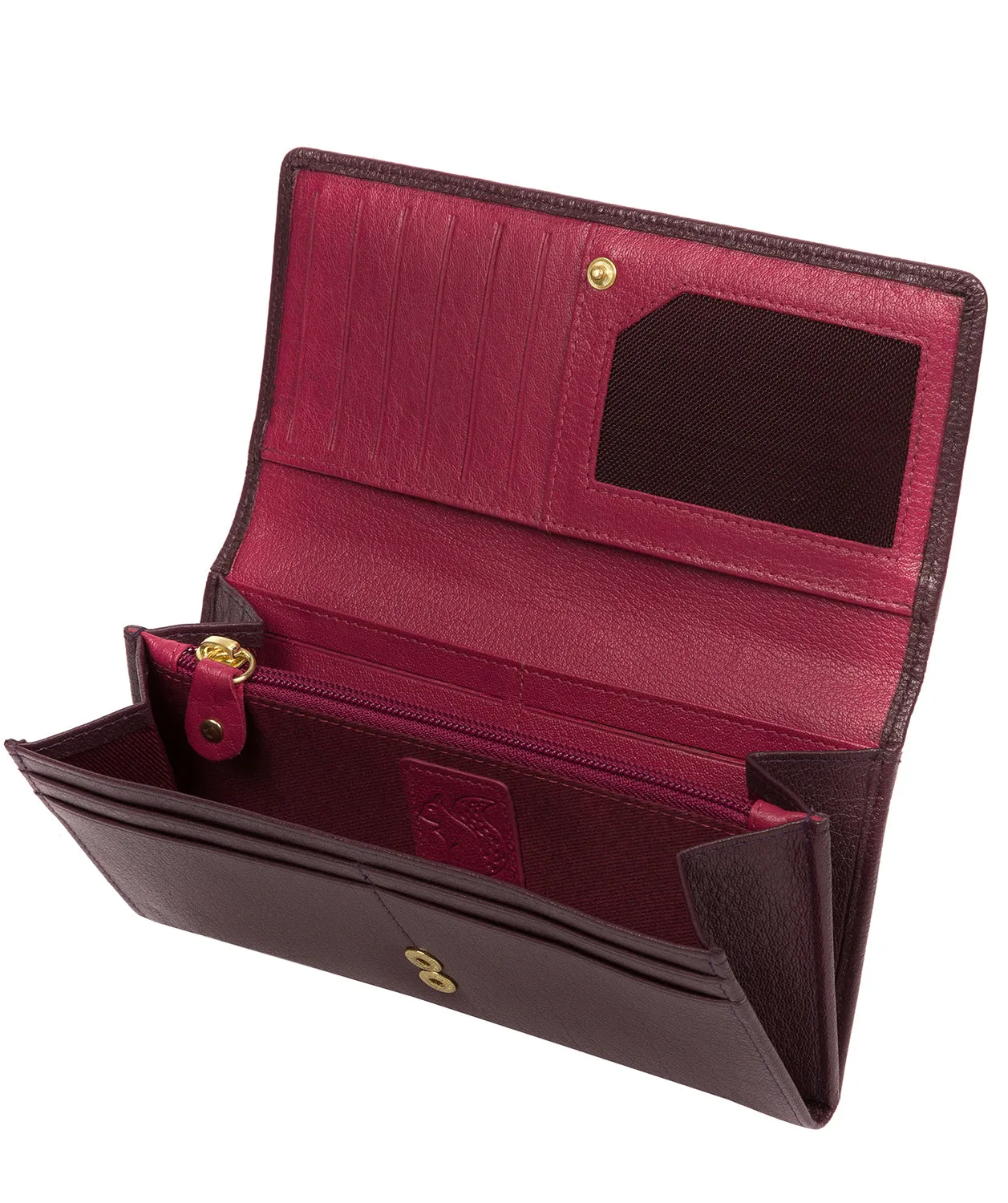 'Arabella' Plum Leather RFID Purse