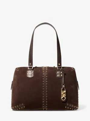 Astor Large Studded Leather Tote Bag