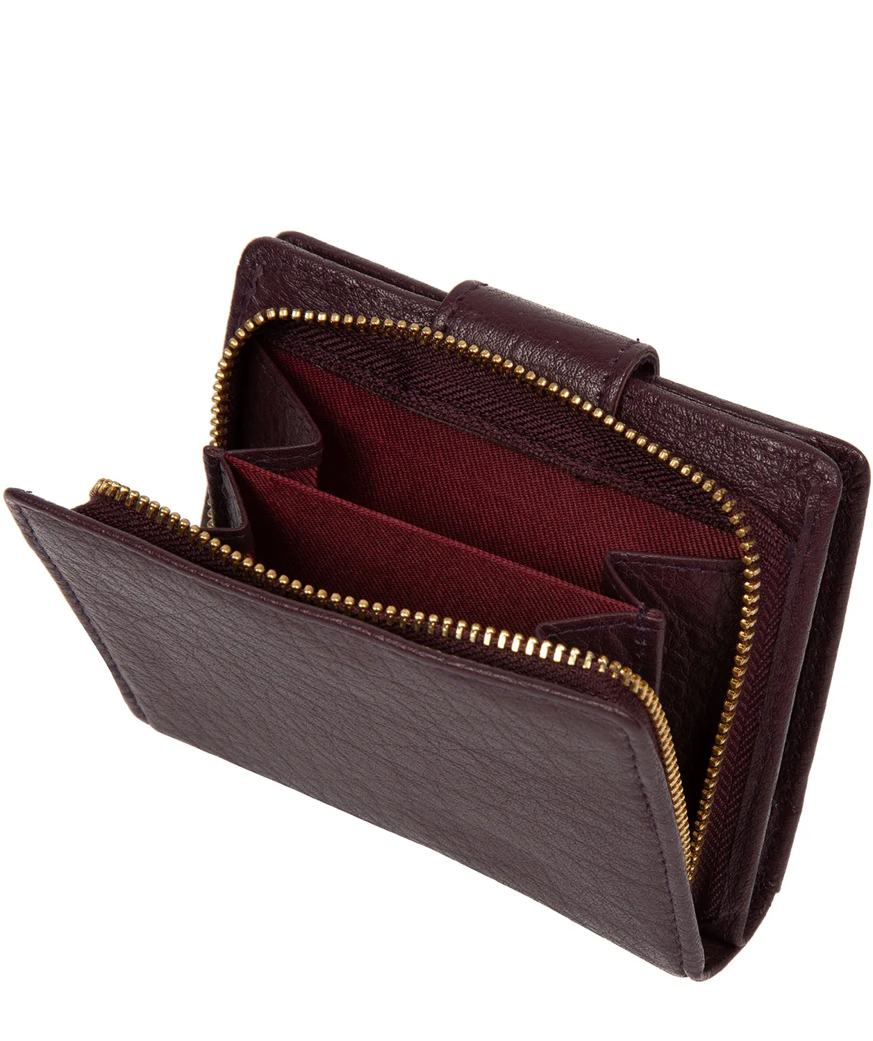 'Azaria' Plum Leather RFID Purse