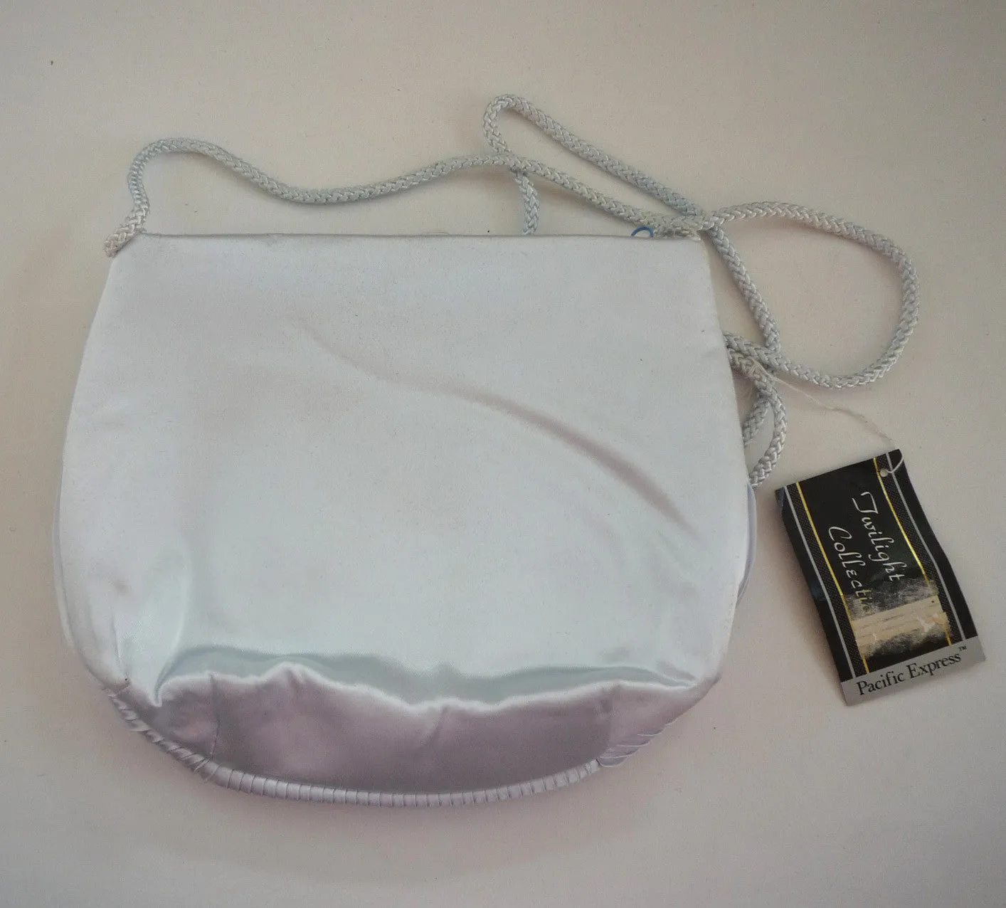 Baby Blue Satin Pleated Bow Purse