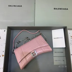 Balen Hourglass Wallet On Chain in Light Pink, For Women,  Bags 9in/23cm