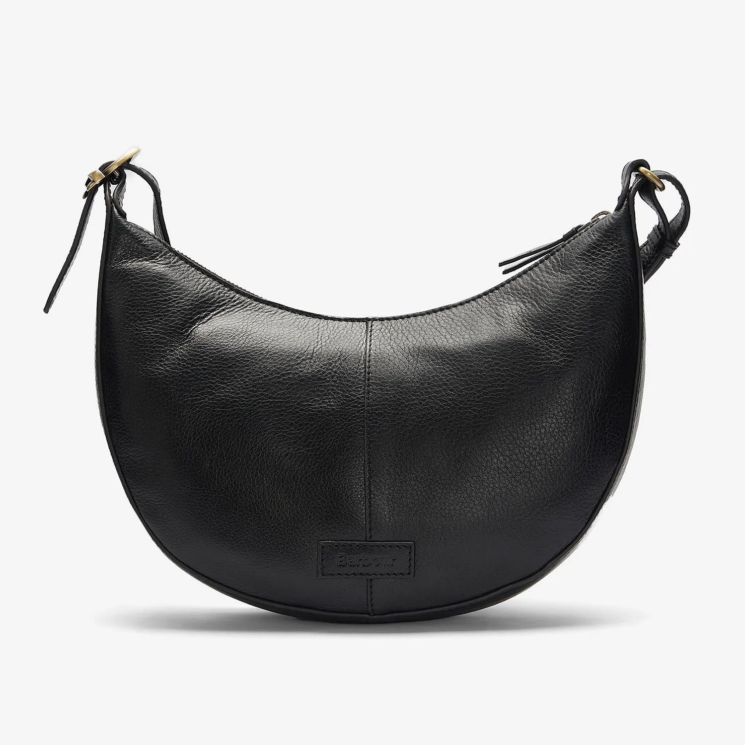 Barbour Laire Leather Half-Moon Bag in Black