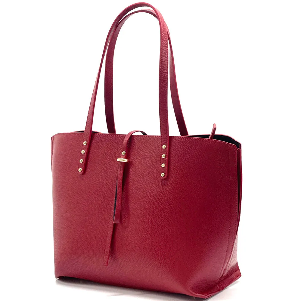 Belinda leather shopping bag