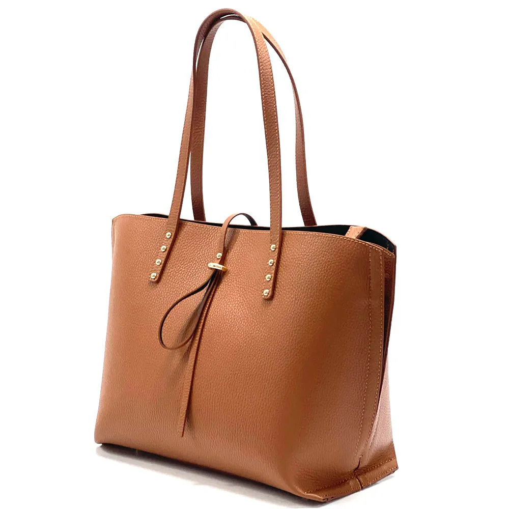 Belinda leather shopping bag