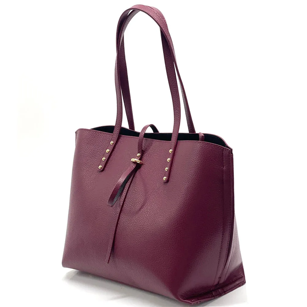 Belinda leather shopping bag