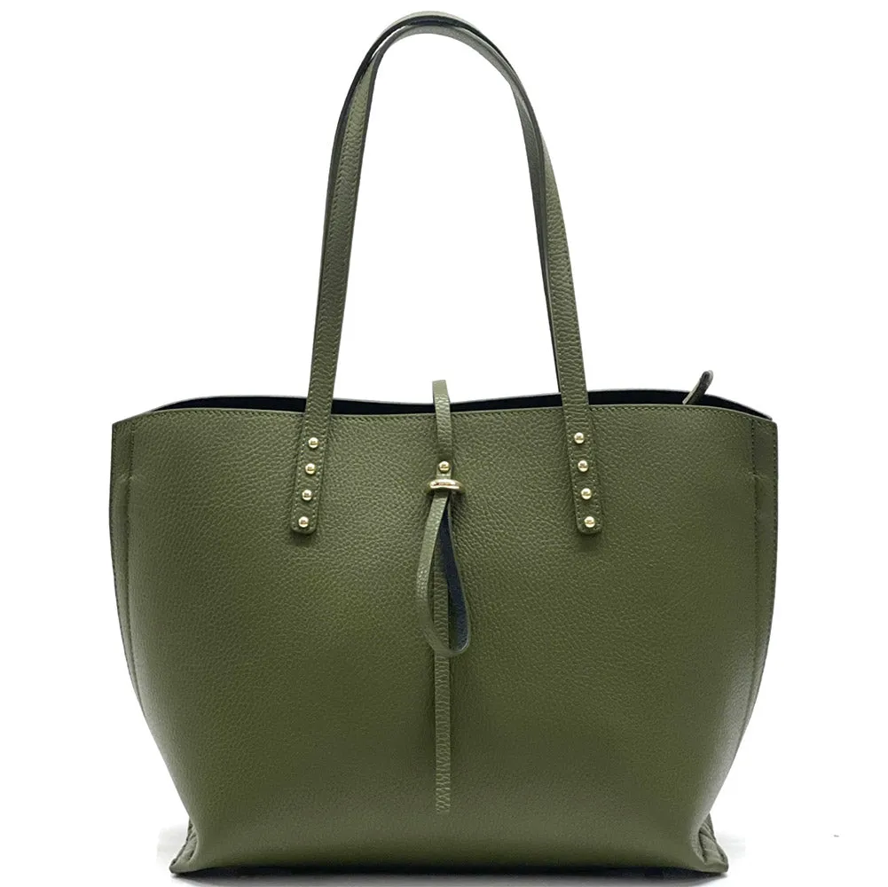 Belinda leather shopping bag