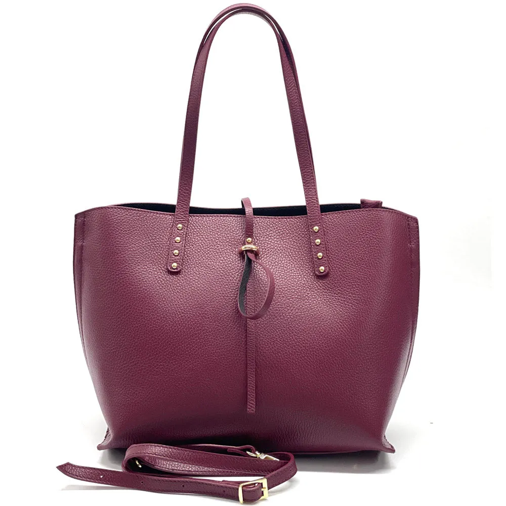 Belinda leather shopping bag