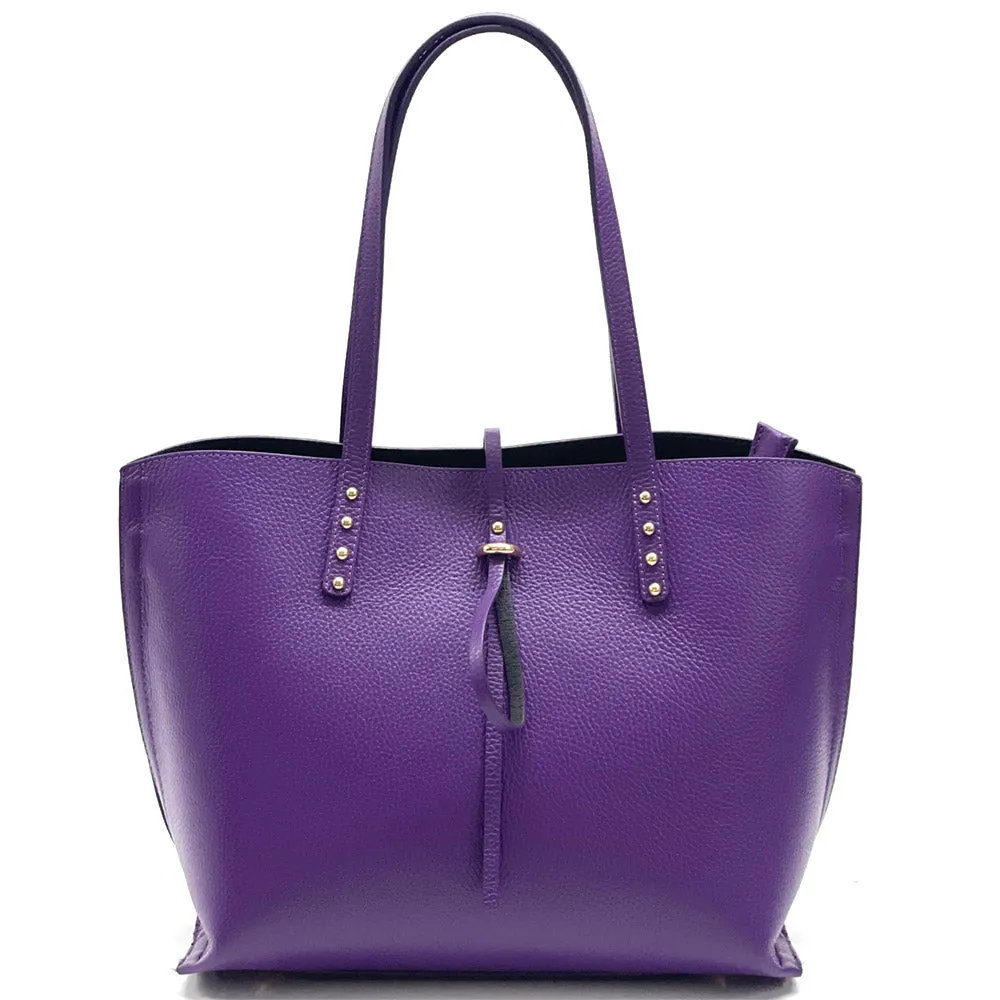 Belinda leather shopping bag