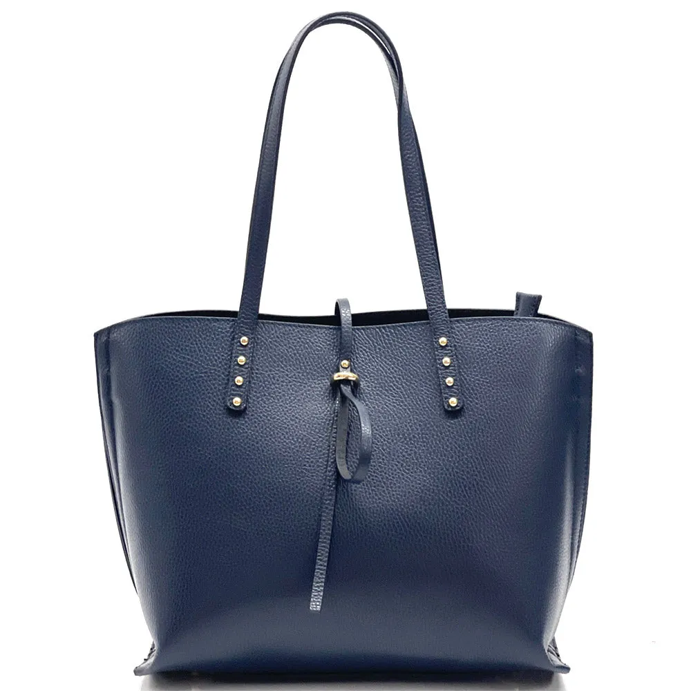 Belinda leather shopping bag