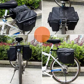 Black Color Riding Cycling Bike bag Bicycle Carry Rear Seat Trunk Bag bike bicycle pannier parts bisiklet aksesuar 25L